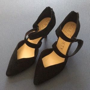 Black velvet heels